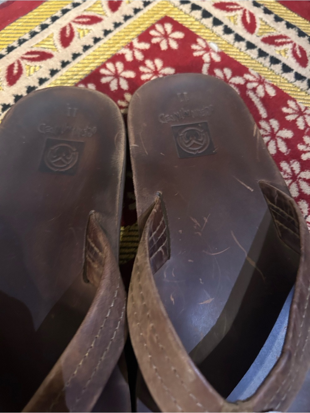 Olukai Ohana Men's Leather Sandals - Dark Java - Size 11 - Picture 2 of 5
